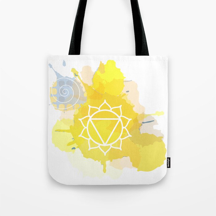 Manipura chakra Meditation aura and fifth of the seven chakras symbol Tote Bag