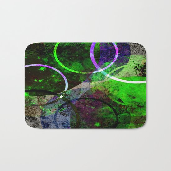 Other Dimensions - Abstract, geometric, textured, space themed artwork Bath Mat