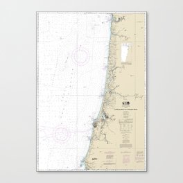 Cape Blanco to Yaquina Head Oregon Nautical Chart 18580 Canvas Print