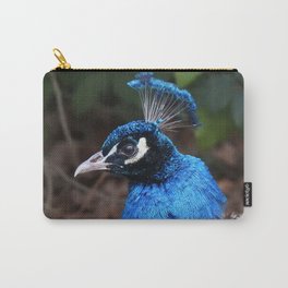 Iridescent Peacock head and crown Carry-All Pouch