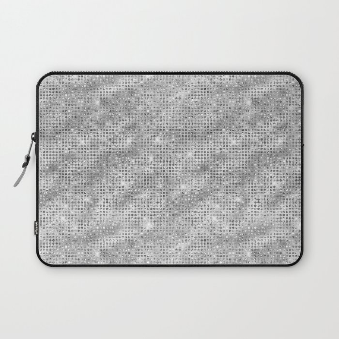Silver Diamond Studded Glam Pattern Laptop Sleeve