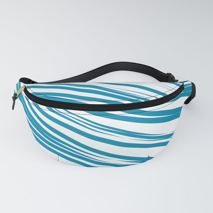 Turquoise stripes background Fanny Pack