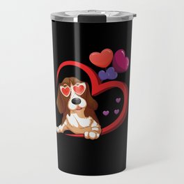 Dog Animal Hearts Pet Beagle Dog Valentines Day Travel Mug