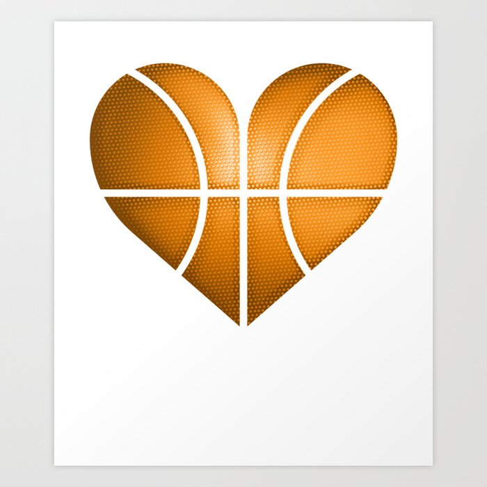 Basketball Heart Design Funny Gift For Valentine S Day Art Print