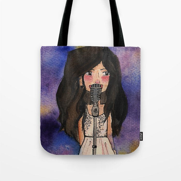 Little Girl singing Tote Bag