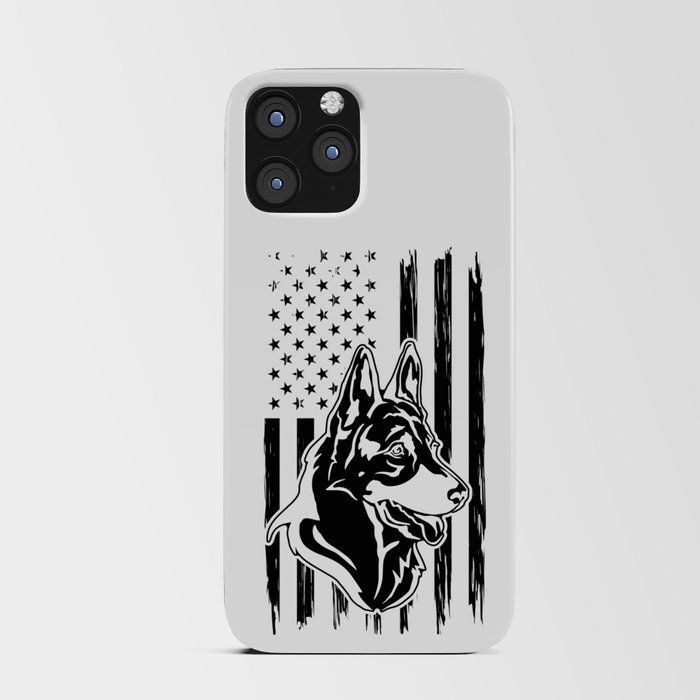 German Shepherd Dog American Flag iPhone Card Case