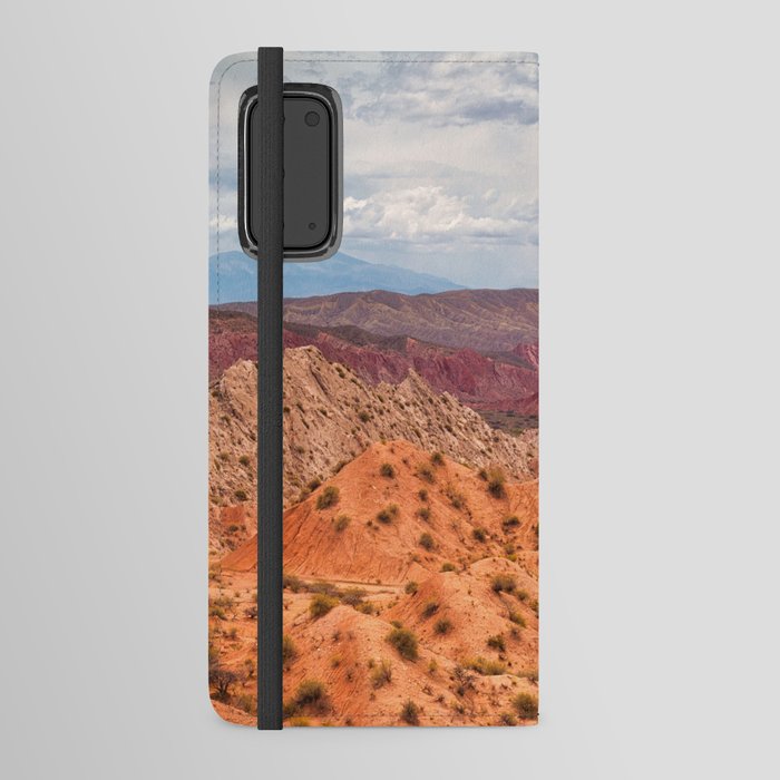 Argentina Photography - Orange Badlands Covered By Small Bushes Android Wallet Case