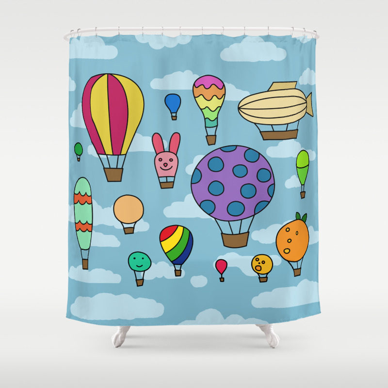 Hot Air Balloons Shower Curtain By Elizastein Society6 Hot Air Balloons Shower Curtain By