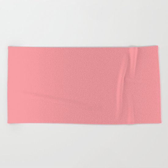 Tropical Coral Pink Beach Towel