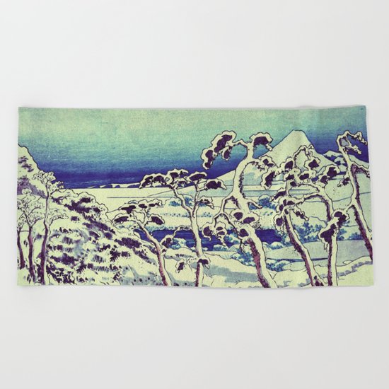 Path in the Snow Beach Towel