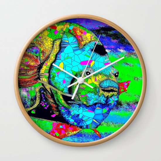 Angel Fish Swimming Through The Sea Wall Clock