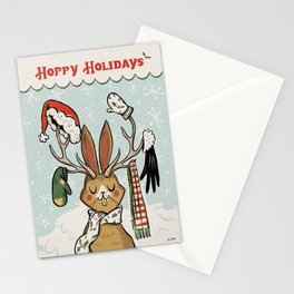 Hoppy Holidays Jackalope Stationery Card