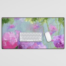 Pink and Purple Abstract Floral Desk Mat