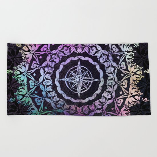 Dark Destination Mandala Beach Towel