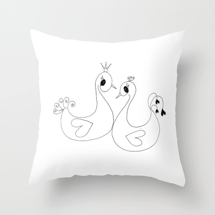 Swan II Throw Pillow