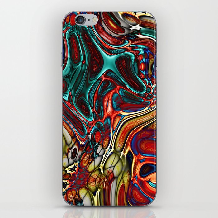 Colorful Psychedelic Acrylic Pour iPhone Skin