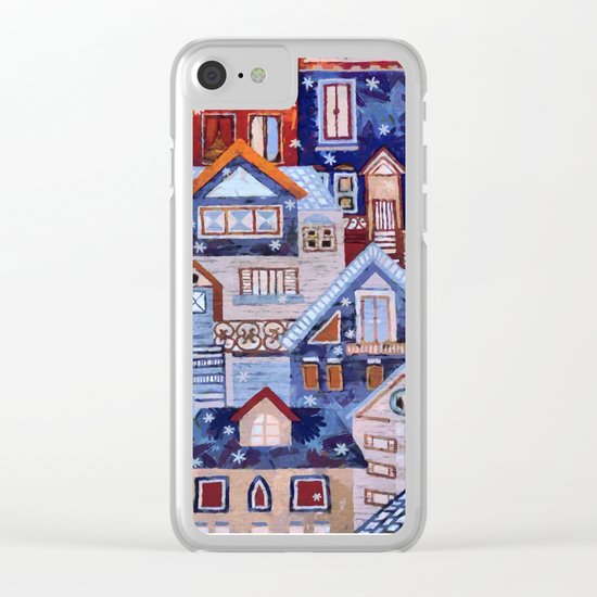 Winter town Clear iPhone Case