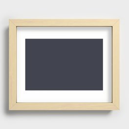 Dark Gray Blue Solid Color Pantone Total Eclipse 19-4010 TCX Shades of Black Hues Recessed Framed Print