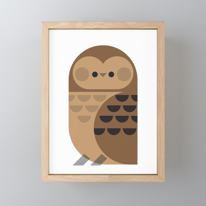 Minimal Owl Framed Mini Art Print
