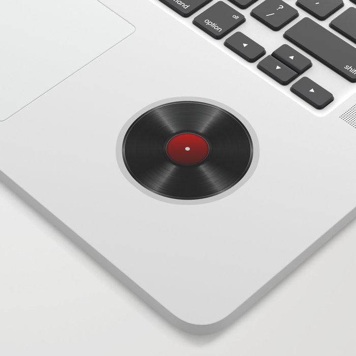 Black And Red Retro Music Vynil High Resolution Sticker