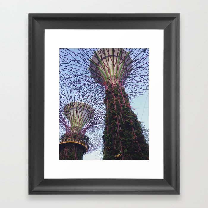 Supertrees, Singapore - Day Framed Art Print