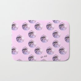 Let's dance pink- pink background Bath Mat