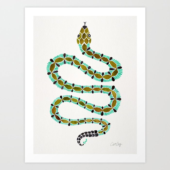 Turquoise Serpent Art Print