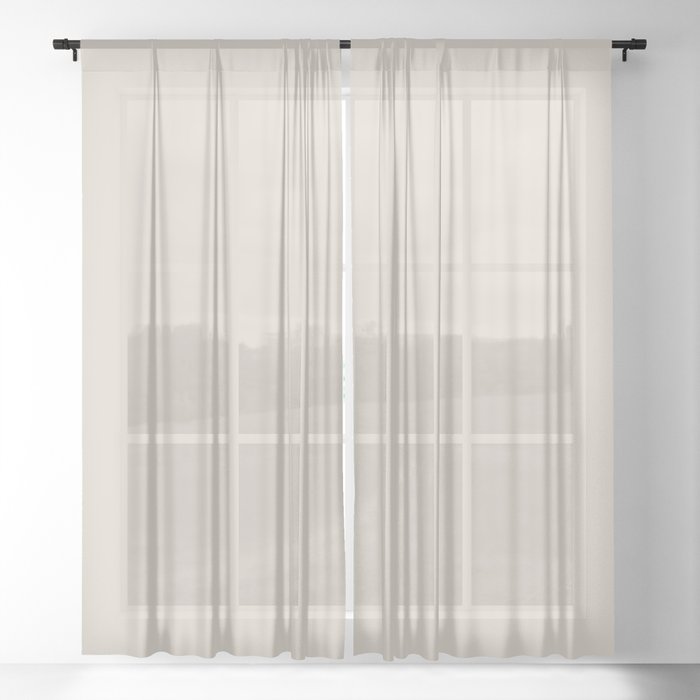 Cream - Off White Solid Color Pairs PPG Casual Elegance PPG1075-3 - All One Single Shade Hue Colour Sheer Curtain