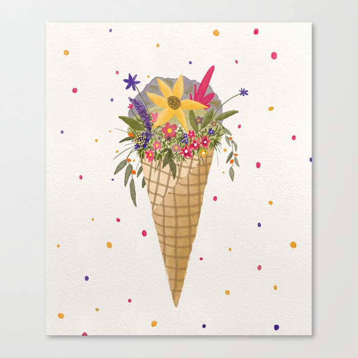 The spring flowers ice-cream Canvas Print