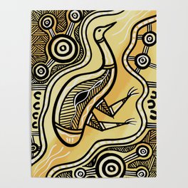 Authentic Aboriginal Art - Emu Poster