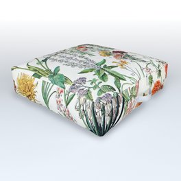 Adolphe Millot - Fleurs B - French vintage poster Outdoor Floor Cushion