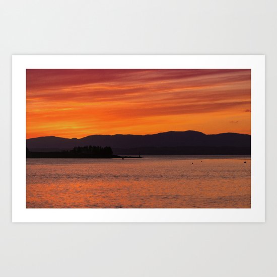 Sundown over Oban Bay Art Print