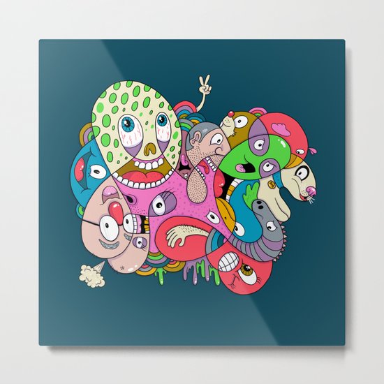 Teenage Mutant Scribble Turtle Metal Print