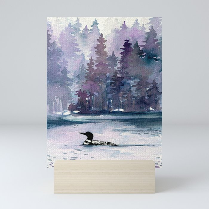 lavender loon + fog Mini Art Print