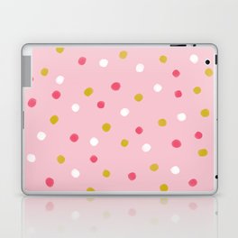 Polka Dot Confetti Pattern (pink/mustard/white) Laptop Skin