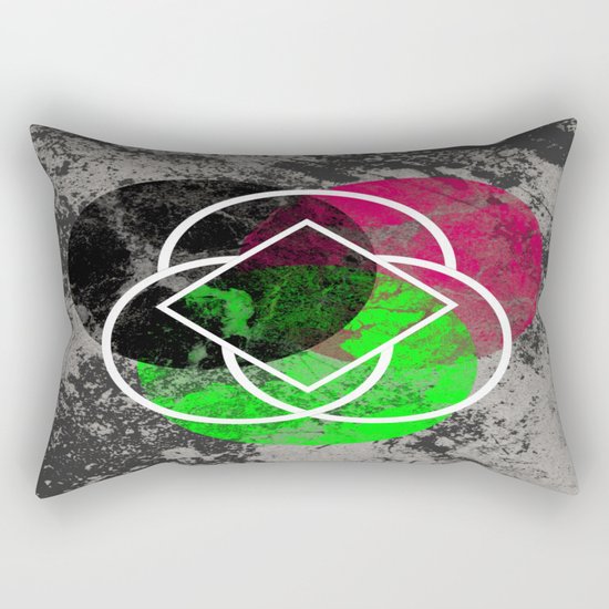 Textured Trio - Abstract, Geometric, Textured Artwork Rectangular Pillow