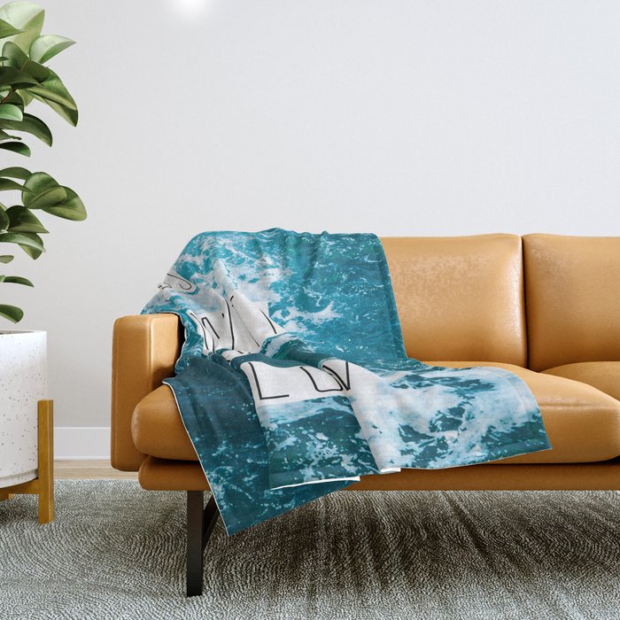 Ocean Waves | Go With the Flow  Throw Blanket