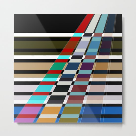 Abstract stripes . Oblique stripes 1 . Metal Print
