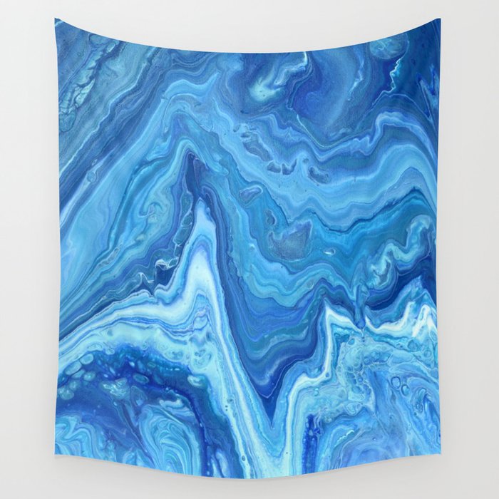 Blue Geode Acrylic Pour Painting Wall Tapestry By Bethanyjoydesign Society6