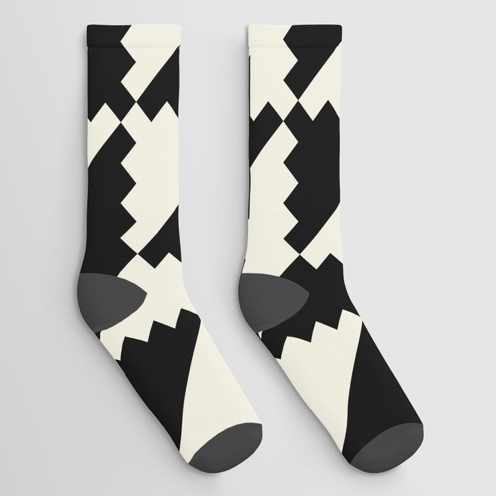 new take on houndstooth bw Socks