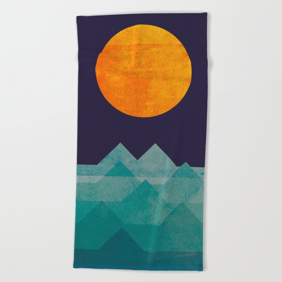 The ocean, the sea, the wave - night scene Beach Towel
