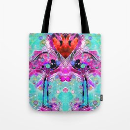 Whimsical Tropical Bird Art - Flamingo Love Tote Bag