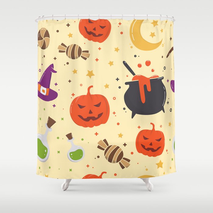 Halloween Pattern Background Shower Curtain