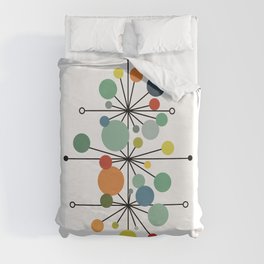 Atomic Age Nuclear Abstract Motif — Mid Century Modern Pattern Duvet Cover
