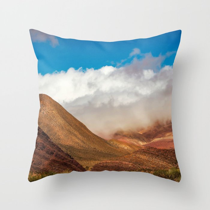 Argentina Photography - Clouds In The Desert Mountains Of Argentina Throw Pillow