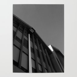 black and white building abstract Poster