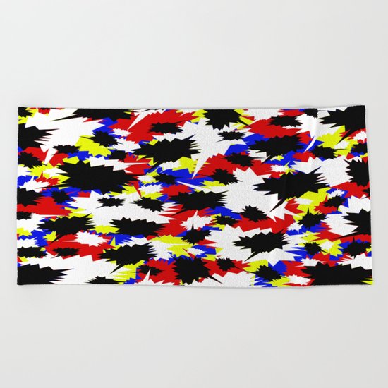 COMIC BOOK PATTERN Beach Towel