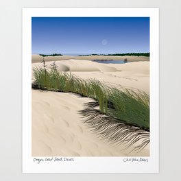 Oregon Coast Sand Dunes Art Print