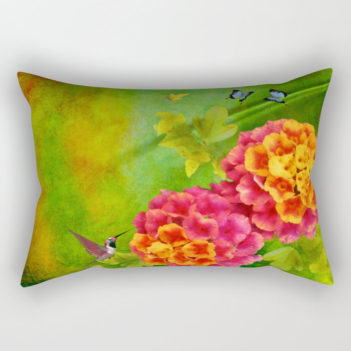 flowers in texture c Rectangular Pillow