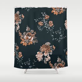 Seamless floral pattern with flowers and background Shower Curtain